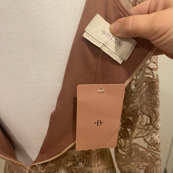 New BHLDN Mackenzie Embroidered Metallic Rose Gold Size 8 - Picture 14 of 15